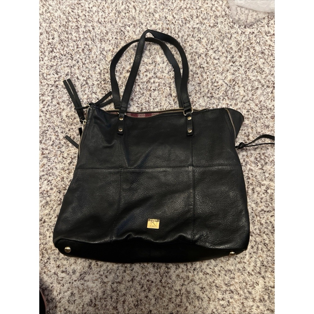 Extra Large Supple Blk Leather Kooba Shoulder Bag/Tote w/Multiple Compartments